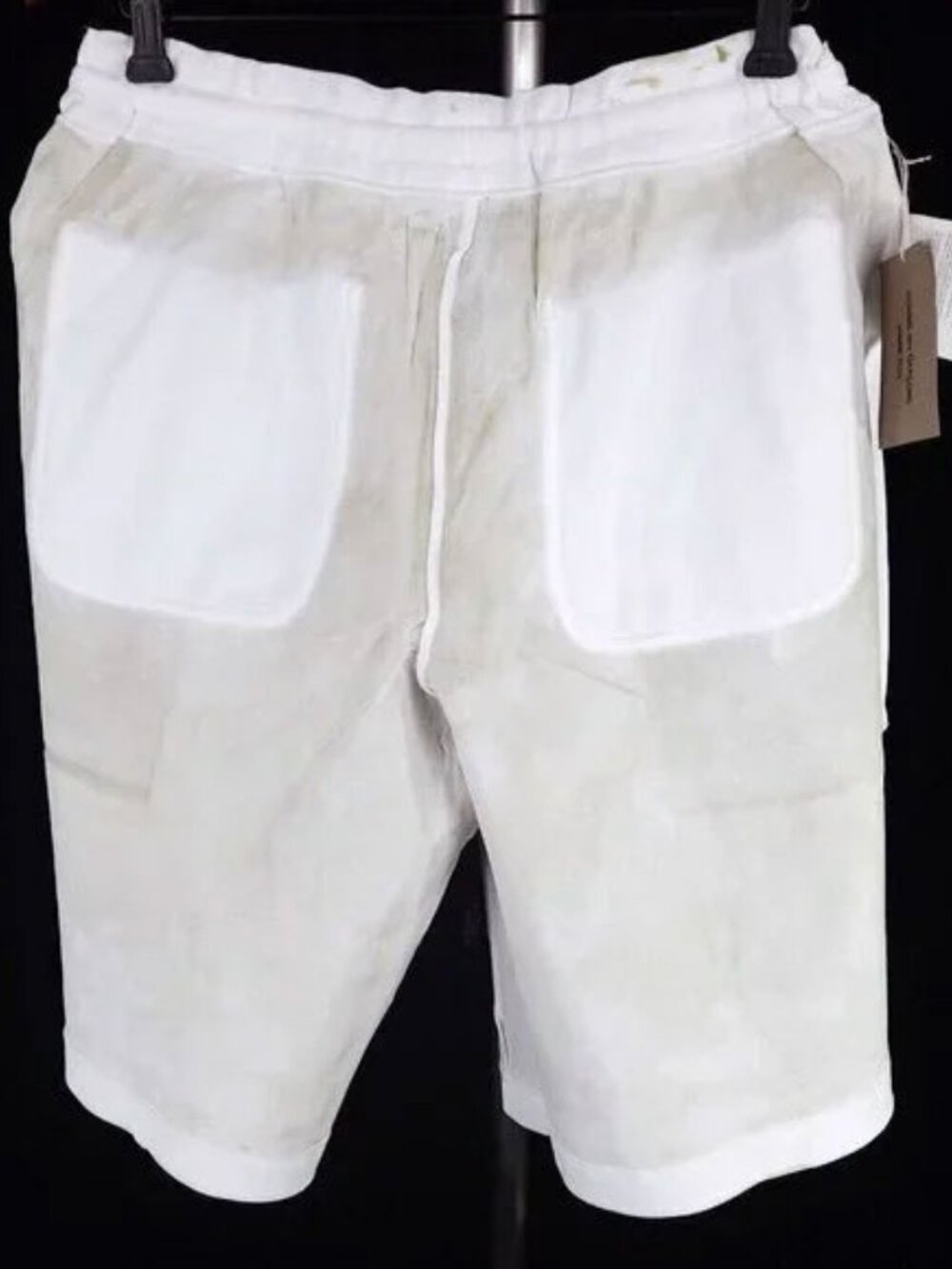Comme Des Garçons Homme Plus Distressed Silver Foil Shorts M - Picture 6 of 14